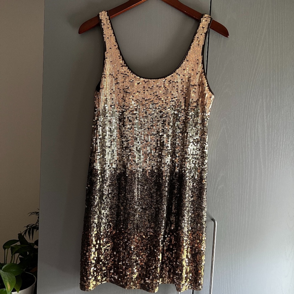 Mini 3 tone sequin dress